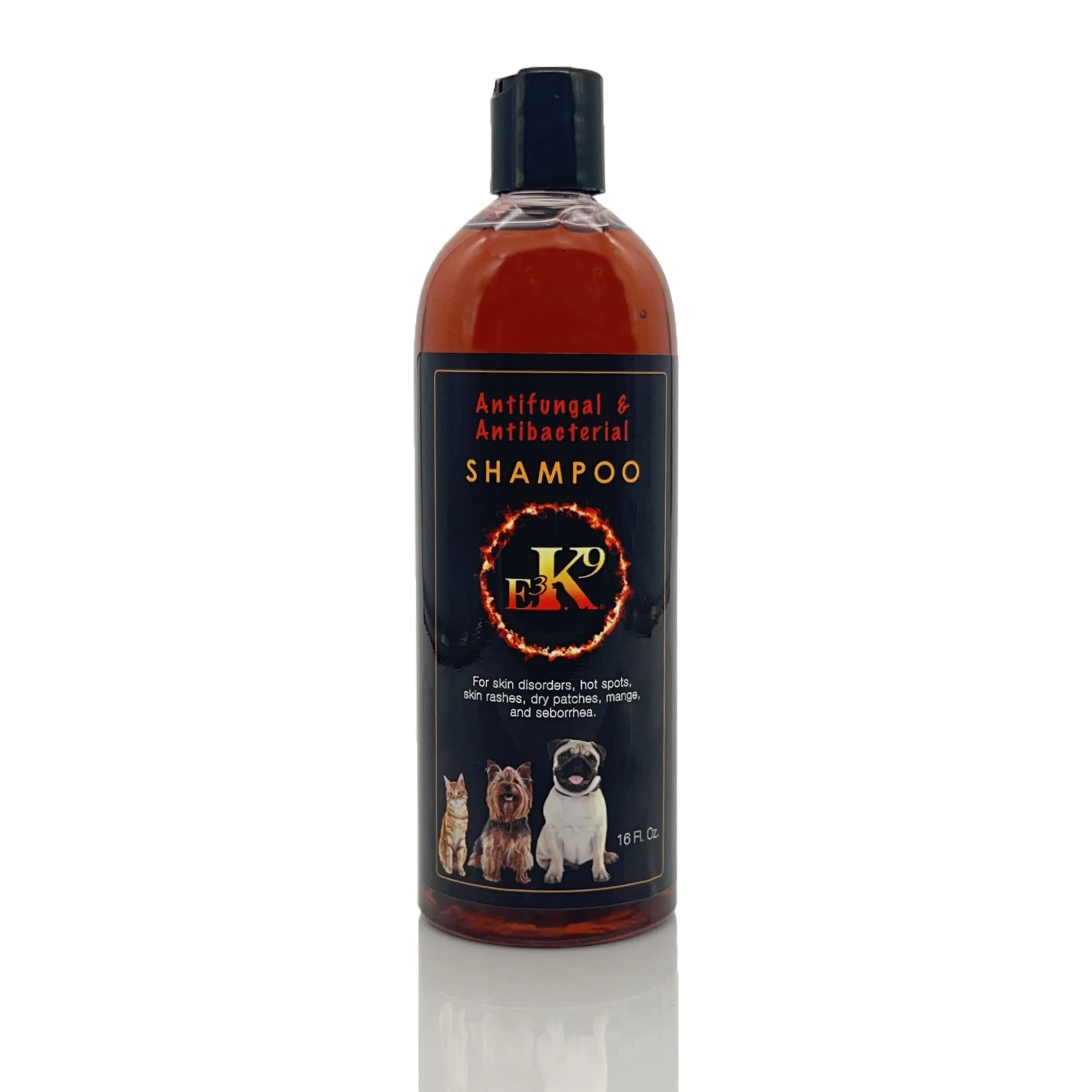 E3K9 Medicated Dog & Cat Shampoo - Antifungal & Itchy Skin Relief with Ketoc & Thymol - Hot Spot, Mange, Seborrhea Treatment - Antifungal Dog Shampoo for Yeast