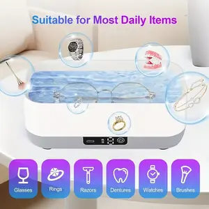 USB Rechargeable Ultrasonic Cleaner | Compact Design | Cleans Jewelry | Blue Light & 360° Vibration, Glasses & Makeup Brushes ✨ Cleaning Tool