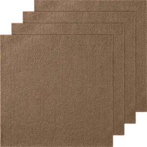 VEVOR Carpet Tiles Peel and Stick,  18” x 18” Squares Self Adhesive Carpet Floor Tile, Soft Padded Carpet Tiles, Easy Install DIY for Bedroom Living Room Indoor Outdoor (10 Tiles, Dark Brown)