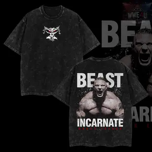WWELife4U Retro Vintage Brock Lesnar T-Shirt 100% Premium Cotton S-5XL American-Made Soft Relaxed Fit Pre-Washed Classic Look Menswear Apparel Clothes