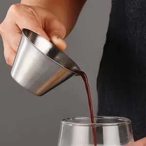 1pc 100ml Espresso Coffee Drip Cup with Liquid Collection Cup Espresso Shot Measuring Cup with Graduations 304 Stainless Steel