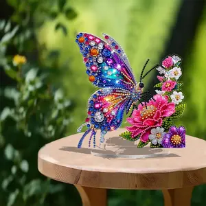 2D Flat Acrylic DIY Diamond Painting Ornaments, Diamond Painting Kit, Irregular Shaped Desktop Decorations, Art Mosaic Handicrafts, Holiday Party Gifts, Handmade Gifts, Handcraft