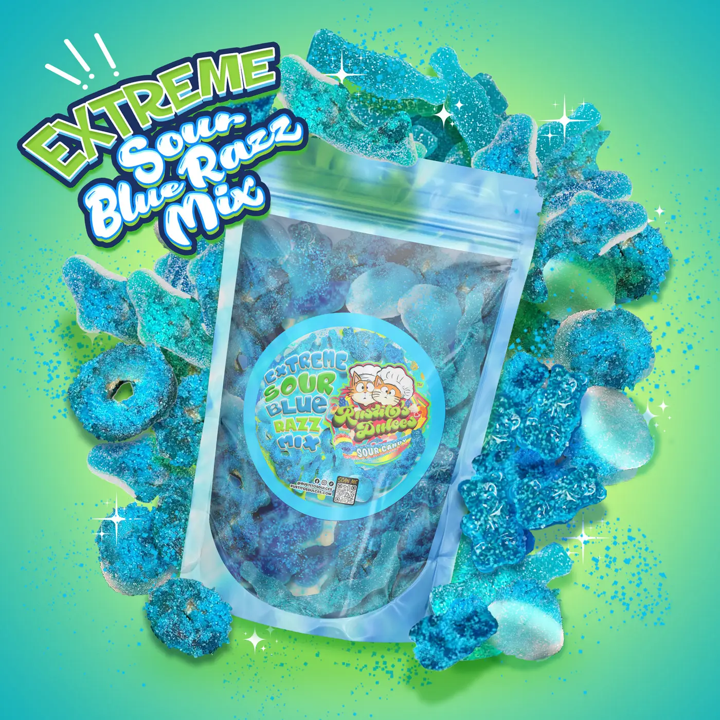 Extreme Sour Blue Razz Gummy Mix - Bold, Blue, and Brutally Delicious Gummy Mix