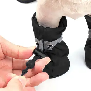 Small Dog Boots (4PCS) - Water-Resistant Pet Paw Protectors with Adjustable Straps for Outdoor Walks