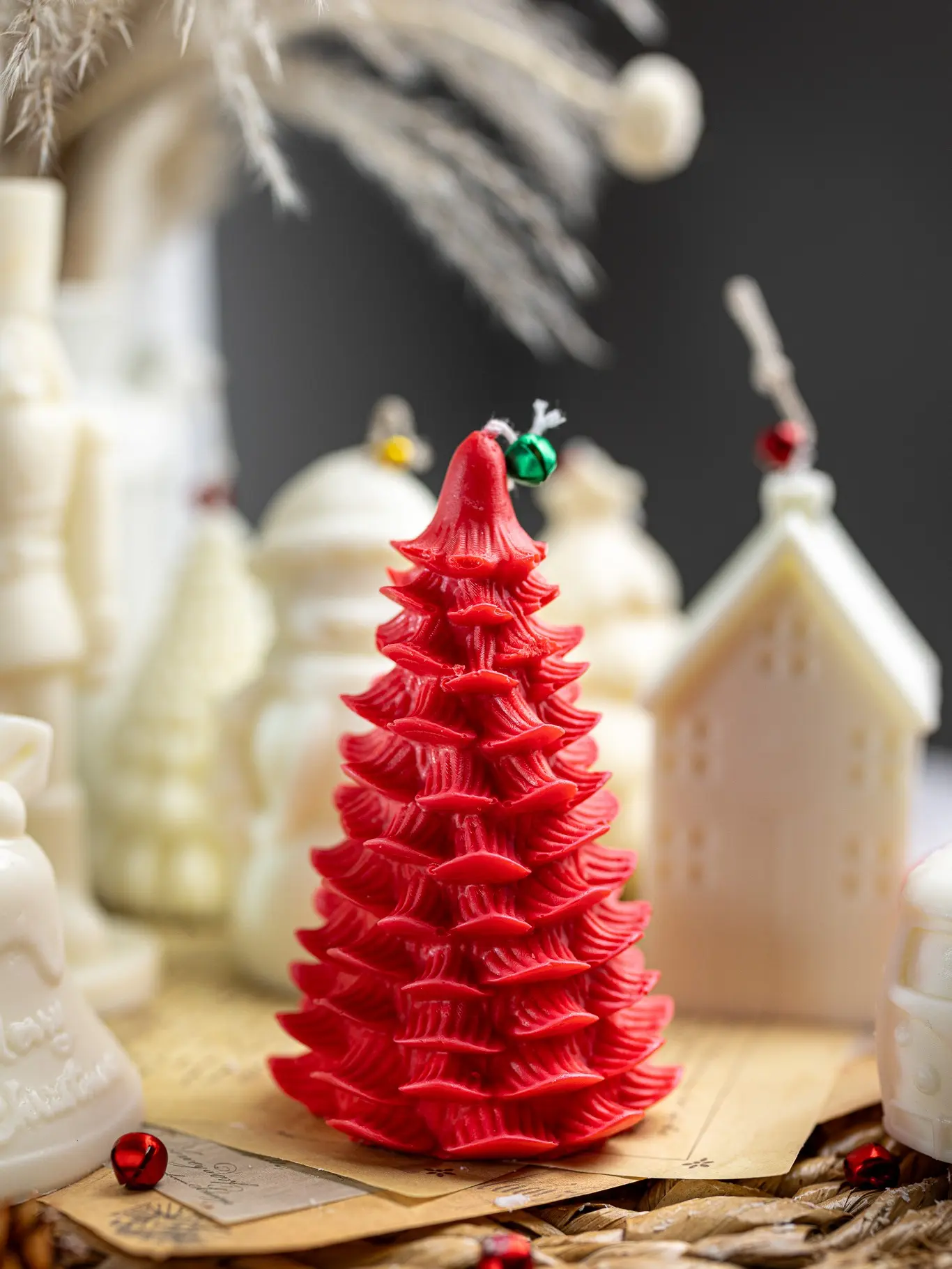 Handmade Christmas Tree Candle  Luxury Soy Wax Pillar Candle for Holiday Decor & Christmas Gifts