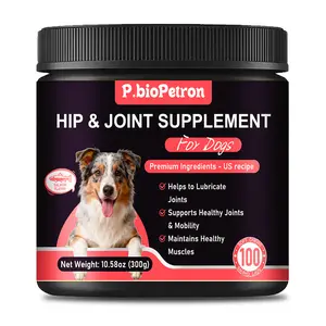 P.bioPetron Hip & Joint Supplement for Dogs with Glucosamine Chondroitin MSM 100 Chewable Tablets Supports Healthy Joints Seafood Flavor