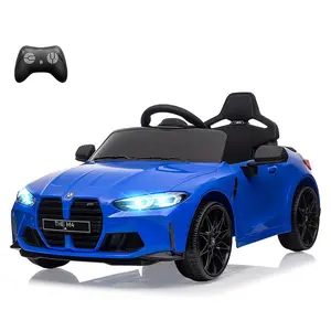 GARVEE 12V Electric Ride On Car for Ages 37-83 Months, RC Control, BMW M4 Licensed, with Suspension System, 3 Speed Options, Bluetooth, MP3, Double Door, LED Lights - Available in Blue, Yellow, White, Red, and Black