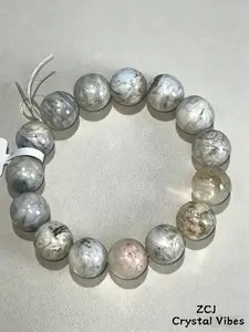 ZCJ Crystal Green Sakura Agate Bracelet