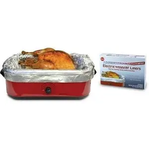 Foil Electric Roaster Liners, 3 Box Bundle (6 Liners for Roasters). Fits 16, 18 and 22 Quart Roasters.  Liners for Roasting Whole Meats.