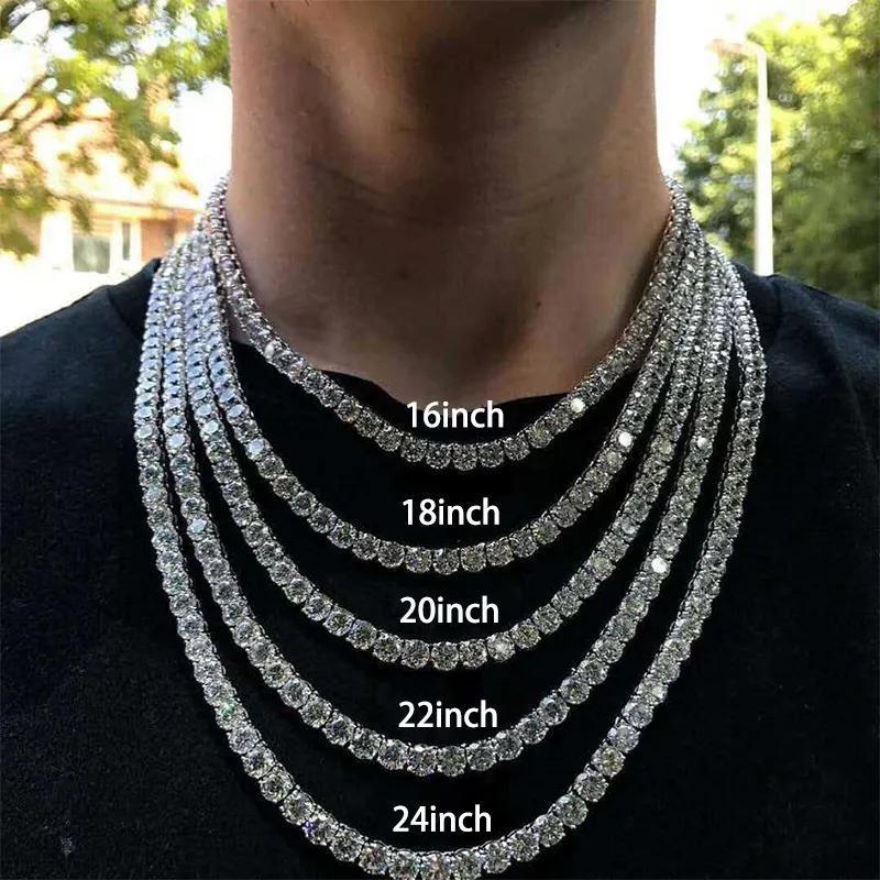 2025 New Unisex Hip Hop Moissanite Tennis Chain for Women Original 925 Sterling Silver Gold Man Moissanite Bracelet Chain Hiphop