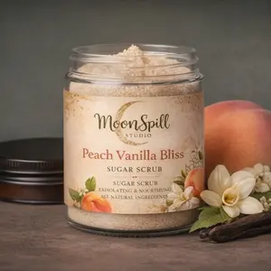 MoonSpill Studio Peach Vanilla Bliss Candle & Scrub Bundle