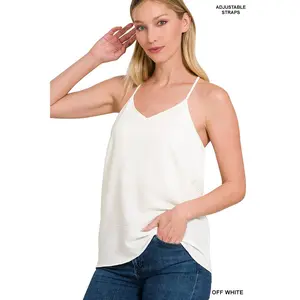 Zenana Adjustable Strap V-Neck Cami Top