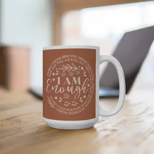 I am enough Mug-Camel and Cream accent coffee