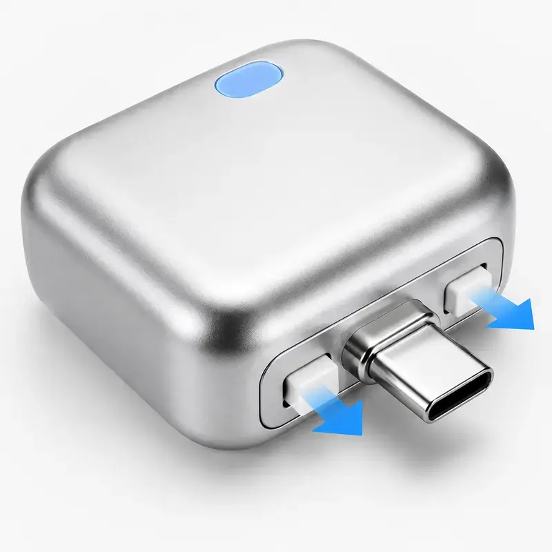 140W Type-C Physical-Disconnect Battery Guard - Auto & Self-Eject Charger, Smart Auto-Stop Charging Accessory for Mobile Smartphones, Laptops, Tablets, Anti-Overcharge Tech for Safe Overnight Use, Gift for Chargeable Devices