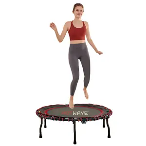 HOTWAVE Adult Trampoline Foldable Indoor Mini Trampoline 300 lbs 40"/45" Fitness Trampoline with Adjustable T-Shaped Foam Handles,outdoorFun Home Gym Kit Home Workout22