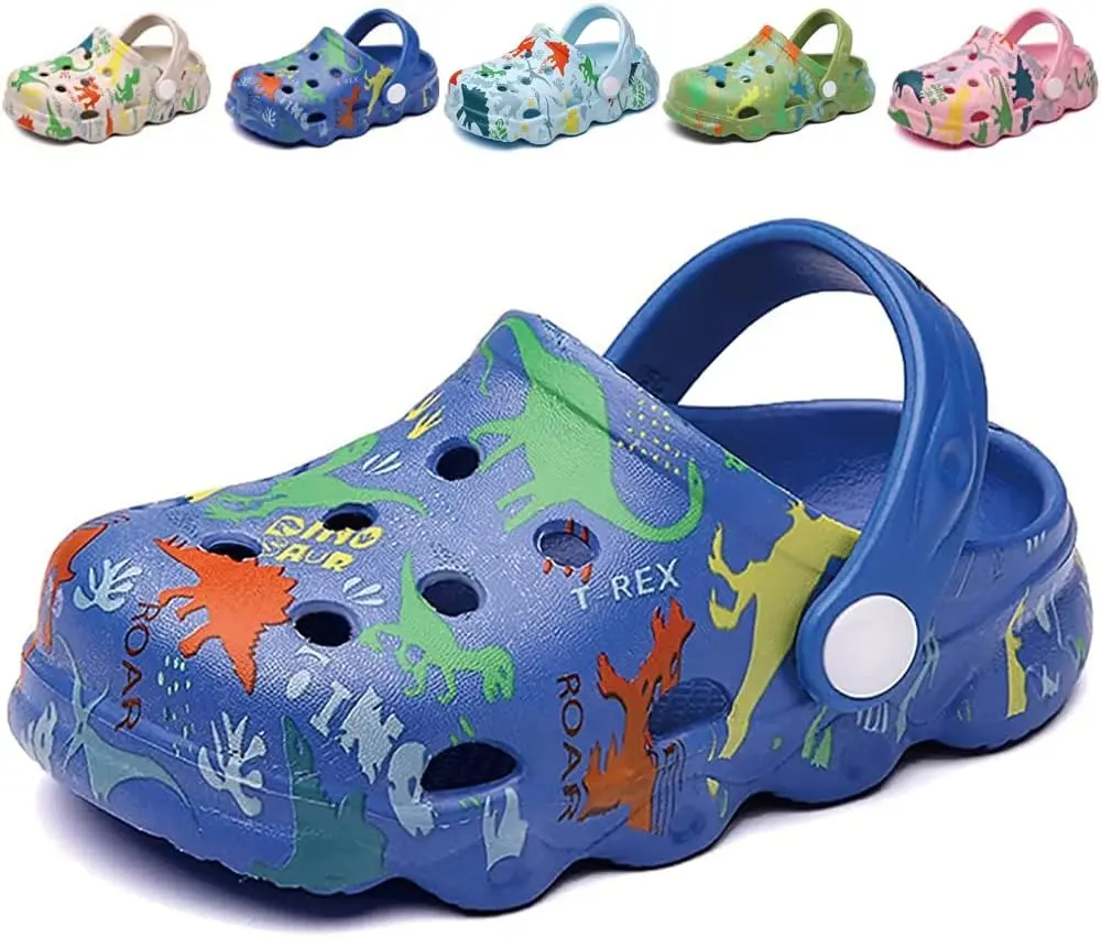 Kids Clogs Boys Girls Toddler Dinosaur Slip on Slide Garden Shoes Cartoon Beach Pool Kids Clog Sandals Slippers Water ClogsGift.