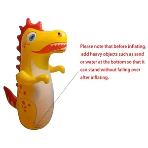 Colorful Dinosaur Inflatable Punching Bag, Vertical Wobble Ball, Durable PVC Material, Interactive Play, Ideal for Sports & Entertainment, Dinosaur Theme, Game Room Use