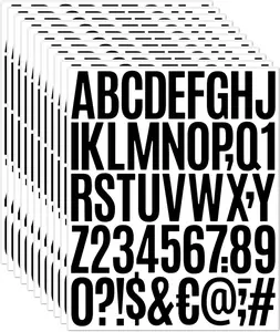 10 Sheets 500 Pcs Vinyl Letter Stickers,2 Inch Self-Adhesive Alphabet Numbers Stickers Waterproof Mailbox Numbers Sticker Letters for Mailbox,Window,Door,Signs,Cars,Boats,Address Number(2 Inch,Black) Jiepuxiter