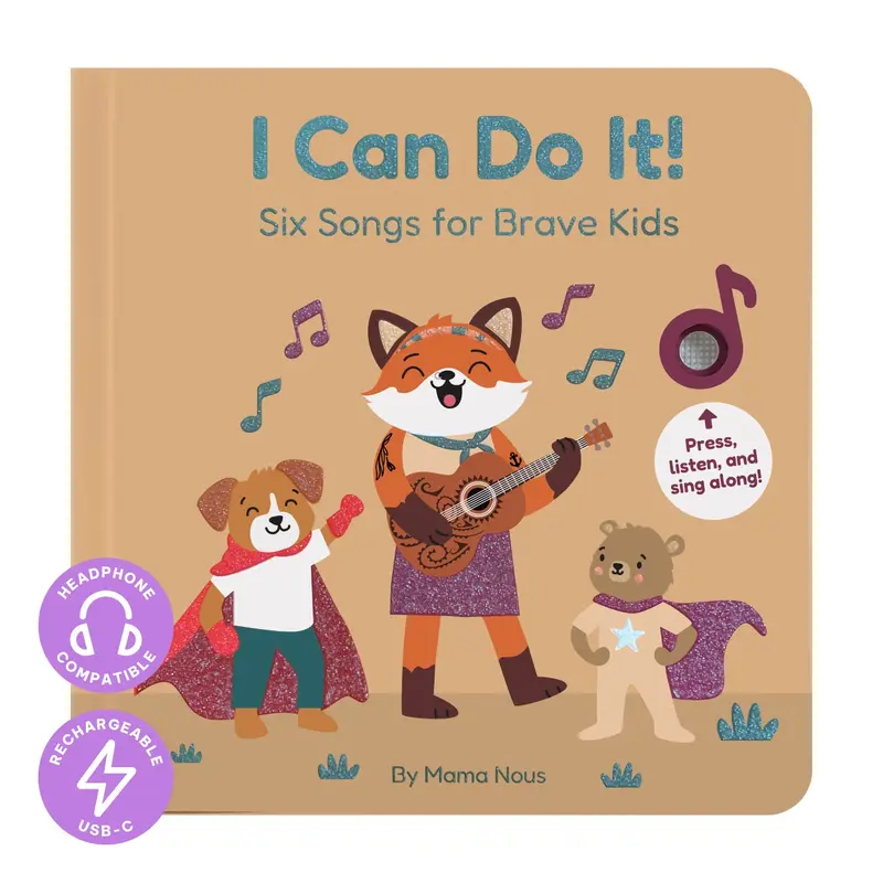 Cali's Books Hard Cover English Sound Book - Rechargeable USB-C, Volume Control, Headphone Compatible, Interactive for Children's Literature & Art with Big-Feelings Songs