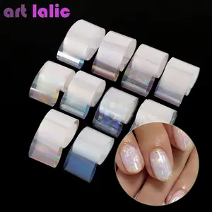 US-NAIL - 10pcs Holographic Nail Foil Set 2.5x100cm Gradient Transparent AB Color Transfer Stickers for Manicure Nail Art Decals
