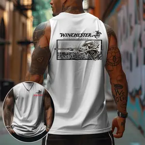 Winchester 90s Graphic Sleeveless Tank Tops Men Vest Streetwear Outfits Men Vacation Outfits Sleeveless Shirt
