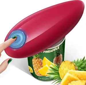 Electric can opener suitable for all can sizes. Kitchen food safety electric can opener with smooth edges. Battery-powered can opener for kitchen use, ideal for seniors, arthritis sufferers, and chefs.