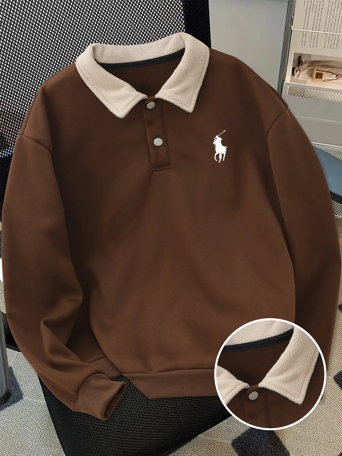 Men's Fashion Classic Casual Polo Neck Pullover Sweatshirt, Easy on and Off, Must-Have for Stylish People, Multiple Colors Available