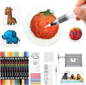 67 count Magic  Texture Painting Kit,Magic Puffy  Include 30  Texture Paper,24 Color Dual-tip  Markers,Aqua Puffs,3D Puff Art for ,Diy Color,Creative Gifts for 3,4,5,6,7,8,9