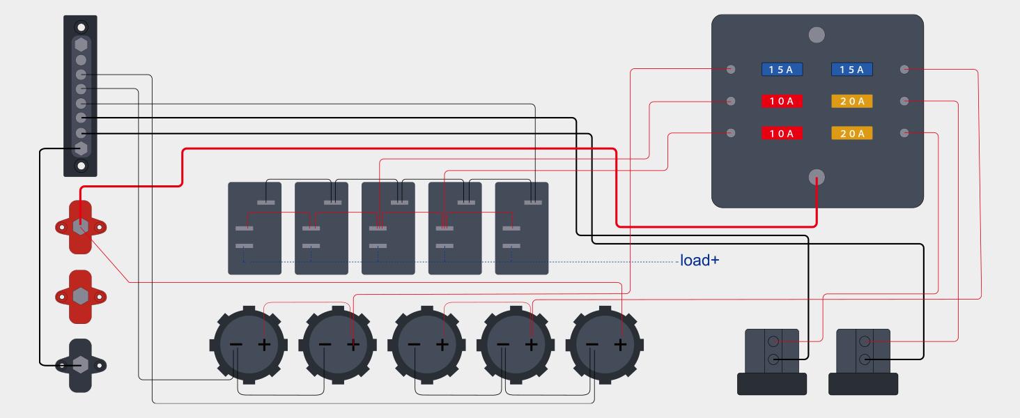 Nilight 12V/24V Camping Electrical System Centre Battery Power Control Box Fuse Block Switches Cigar Socket Voltmeter USB Charger Anderson Connector Ideal for RV Car Canopy Caravan Camper Trailer Van