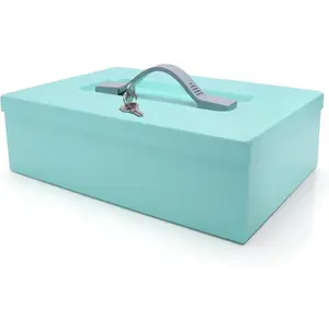 Safes & Door Locks - Small Safe Box for  - Fire Resistant Documents Lock Box with  - Steel  with Key Lock for Personal Items, ,  - 0.17 Cubic  - Teal - 6124TL