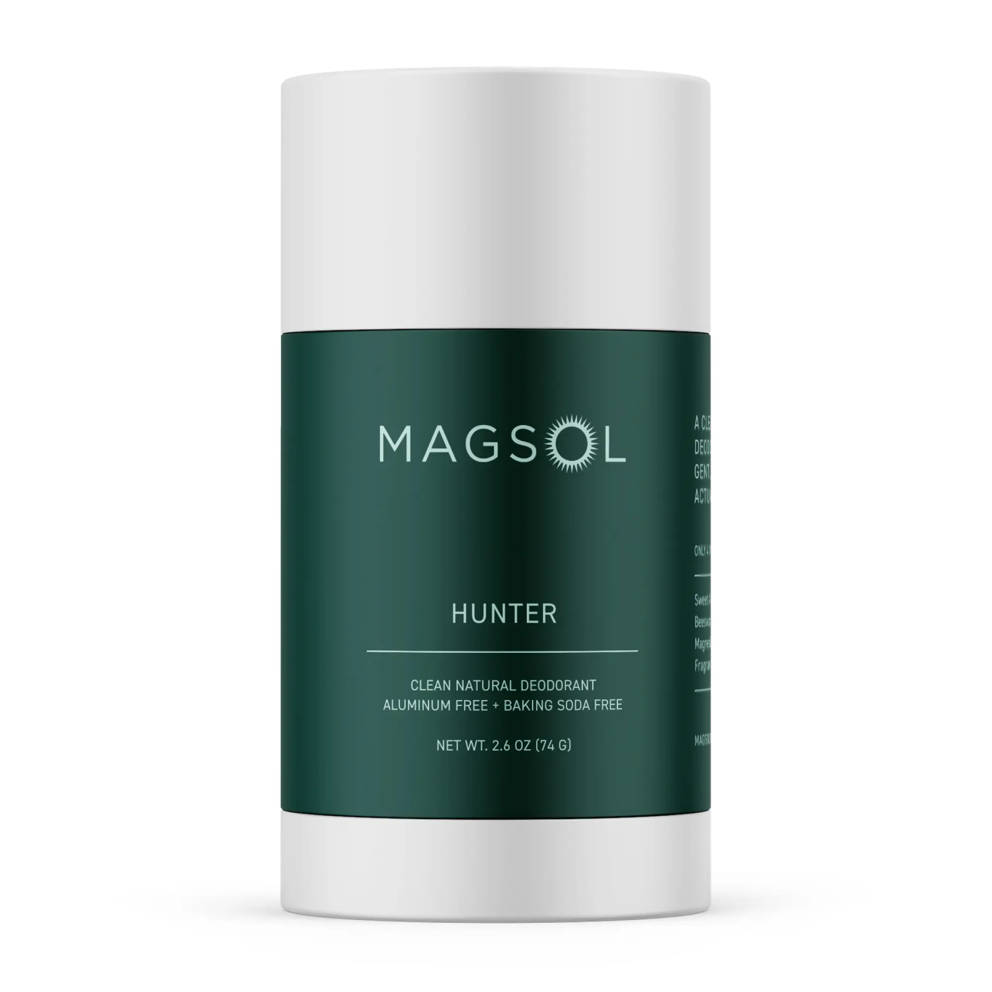 MAGSOL Natural Magnesium Deodorant - Hunter | Aluminum Free and Baking Soda Free