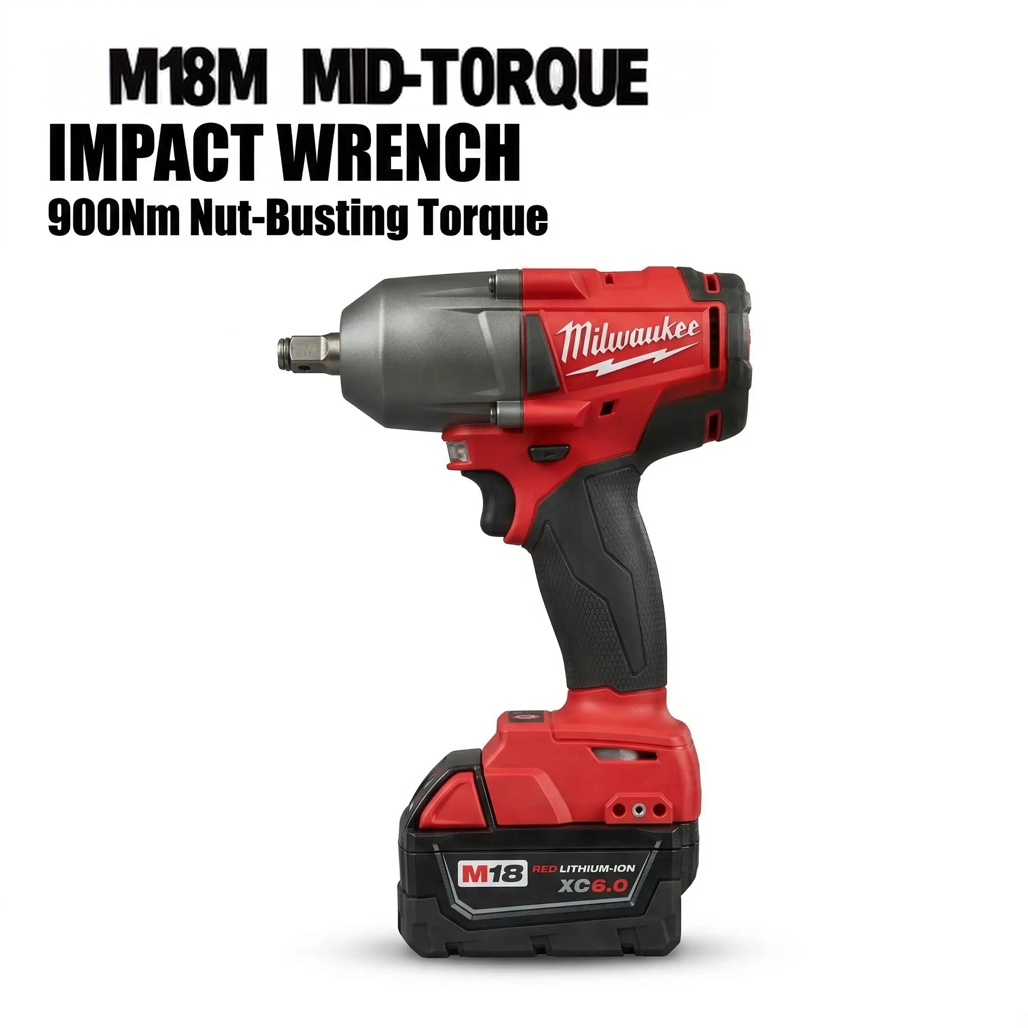 Milwaukee M18 FMTIWF12 18V Rechargeable Brushless High Torque Impact Wrench - 1/2 in Drive, 900Nm Breakaway Torque, 3-Speed Control Heavy Duty Kit (1 Battery, 1 Charger, 2026) for Automotive Mechanics, Rechargeable Brushless Wrench, 1/2-Inch Square Drive