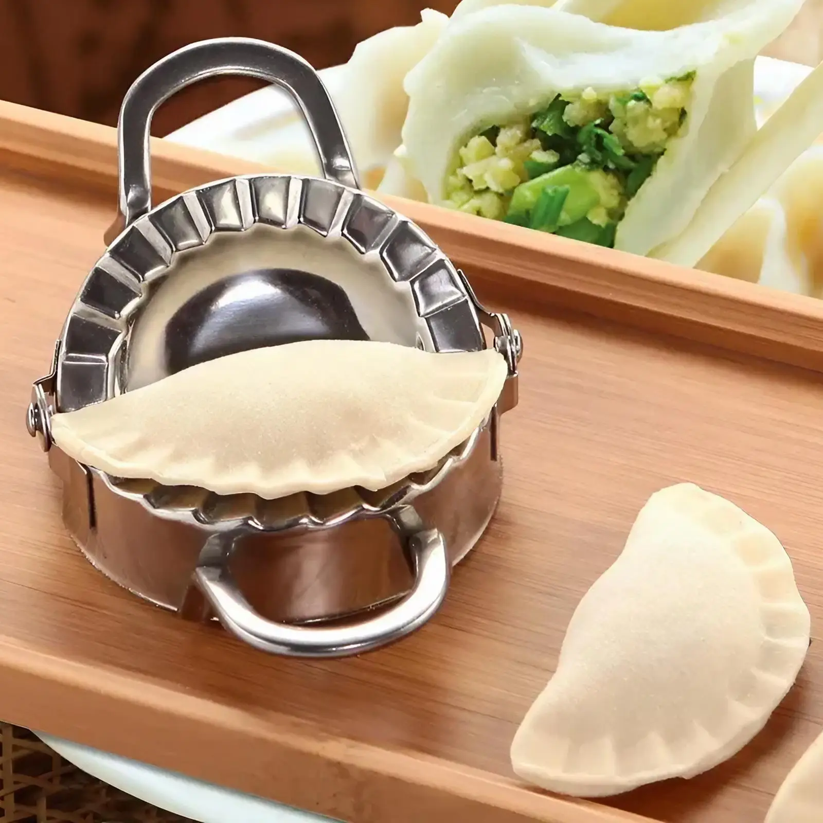 Stainless Steel Dumpling Mold, 1 Count/2 Counts Dumpling Skin Mold, Household Kitchen Dumpling Maker for Home Dining Room Barbecue