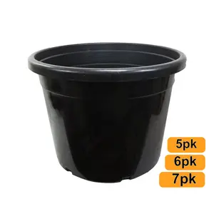 Green Oasis Premium 25 Gallon Nursery Pots - Heavy Duty Injection Molded Black Plastic Planter Containers with Drainage Slots - 25" x 18.5" for Trees & Large Plants - Professional Grade