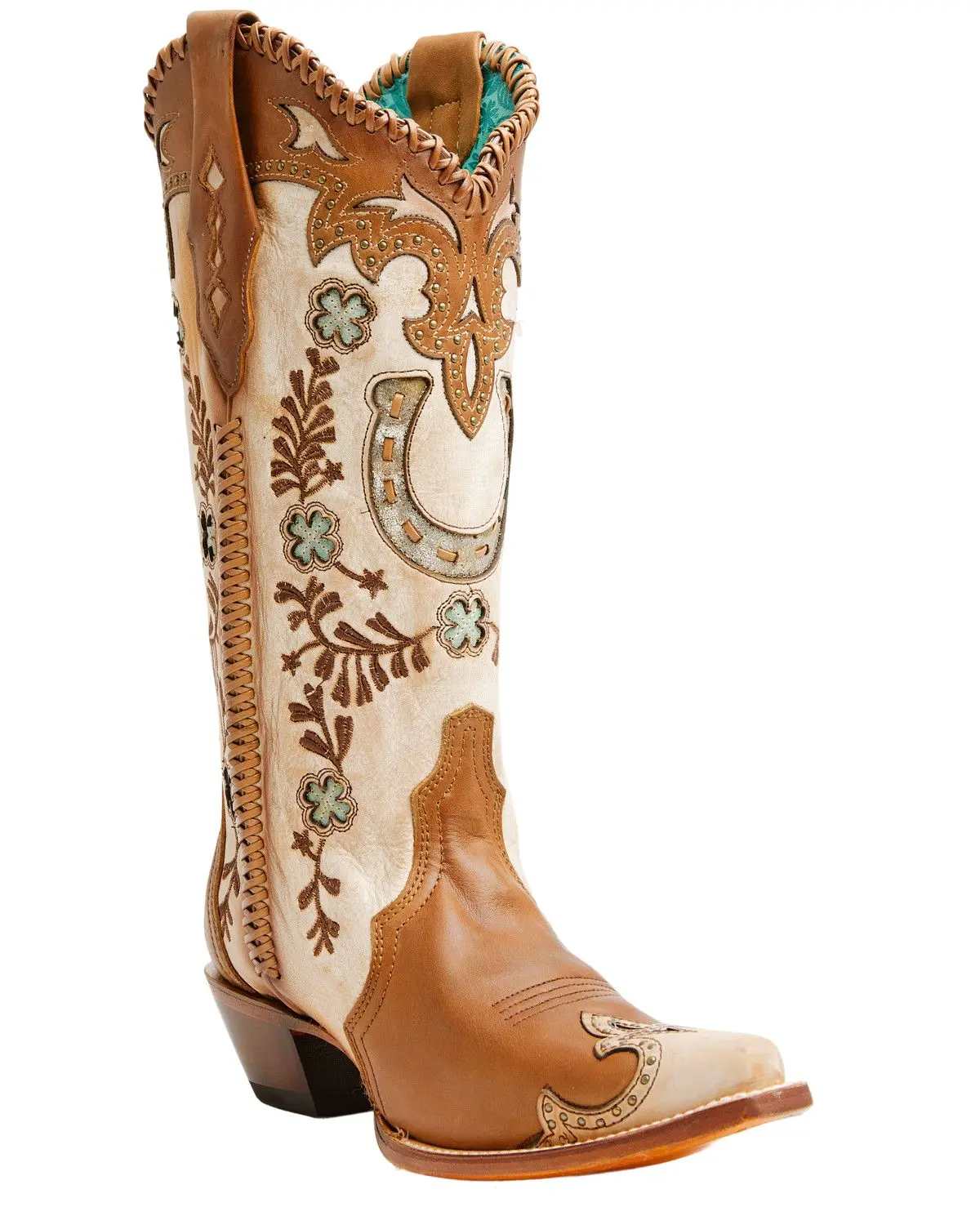 Corral Women's Women'S Honey Horseshoe Overlay Western Boot Snip Toe - A4863