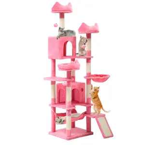 Yitahome Tall Cat Tree for Indoor Cats, 75 inch Multi-Level Cat Tower with Cat Condos, Top Perches, Sisal Ramp Scratching Posts, Cozy Basket,Hammocks, Large Cat Pet Activity Structure