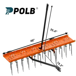 48'' Tow-Behind Dethatcher – Heavy-Duty Lawn Tractor Rake for Yard, Garden & Farm | Removes Thatch, Leaves & Pine Needles Fast!