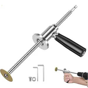 PVC Pipe Inside Cutter with Diamond Grit Cutting Wheel and Handle, Fit for 1-1/2 Inch to 8 Inch,7 Inch Adjustable Cutting Depth,1/4in Hex Shank Fit for Impact Drivers and Drills