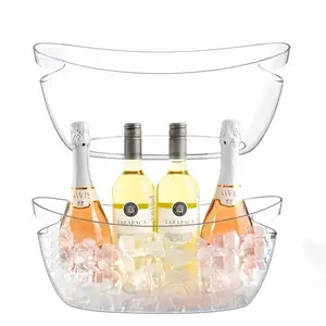 Clear Ice Bucket, 5.5L Large Capacity Ice Bucket with Handle, Ice Container for Champagne, Beer, Cocktail, Bar Utensils for Home Party, Home Bar Accessories