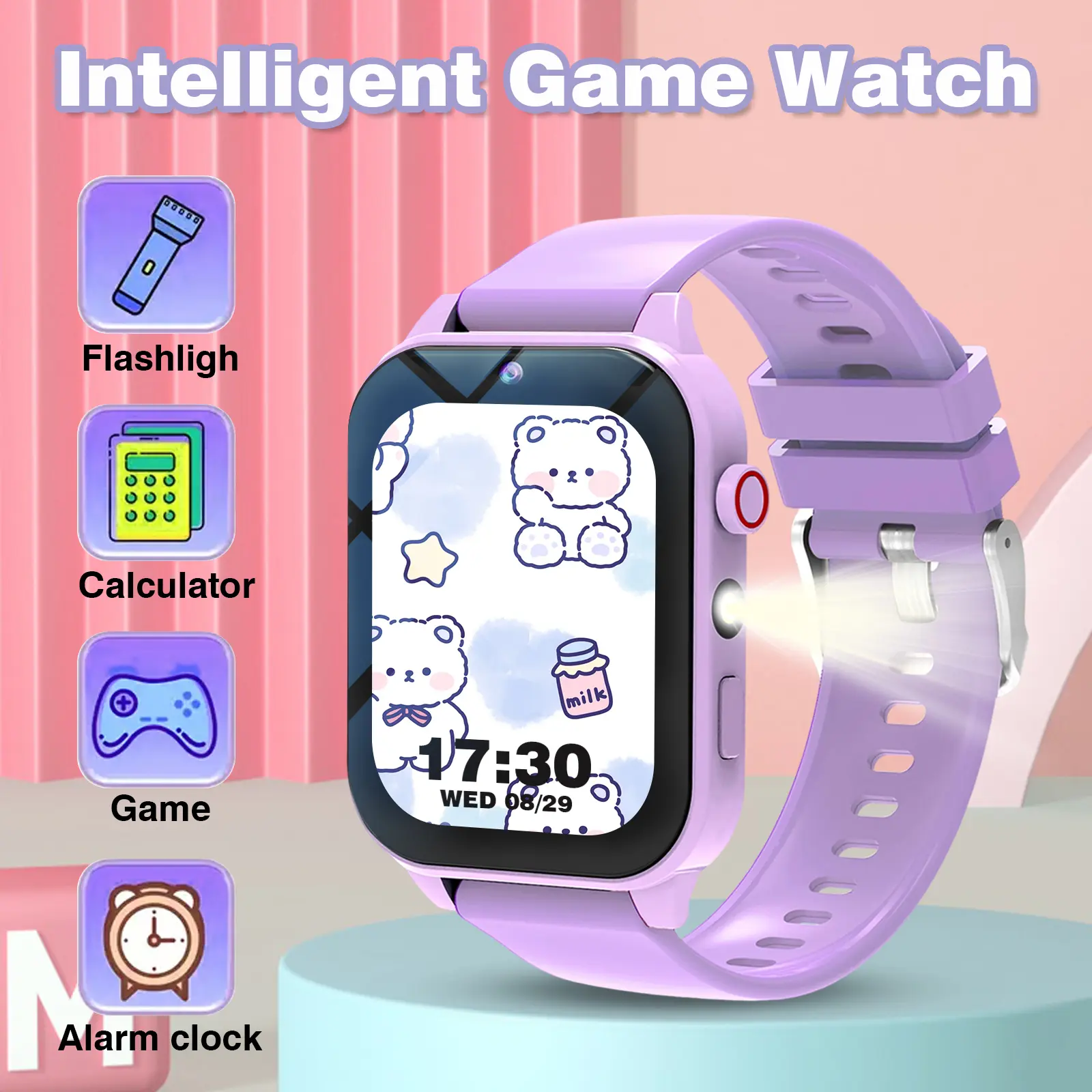 Kids Smart Game Watch with Camera Feature, Album, 18 Games, Calculator, Calendar, LED Light, Perfect Holiday Gift for Children, Digital Toddler Multifunctional Watch
