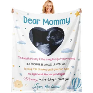 New Mom Gifts for Mothers Day First Time Mom Gift Custom Pregnant Mothers Day Presents Personalized Blanket Gifts for Expecting Moms Wife Pregnant Women Mother to Be Blanket for Mommy