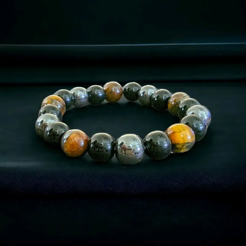 Celik Crystals Unisex Triple Protection Bracelet, Beaded Tiger Eye, Hematite & Obsidian Natural Stones for Courage, Energy Boost & Spiritual Growth, Jewelry, Youth, Adults & Youth, Inspirational, Triple Stones Support Daily Shielding