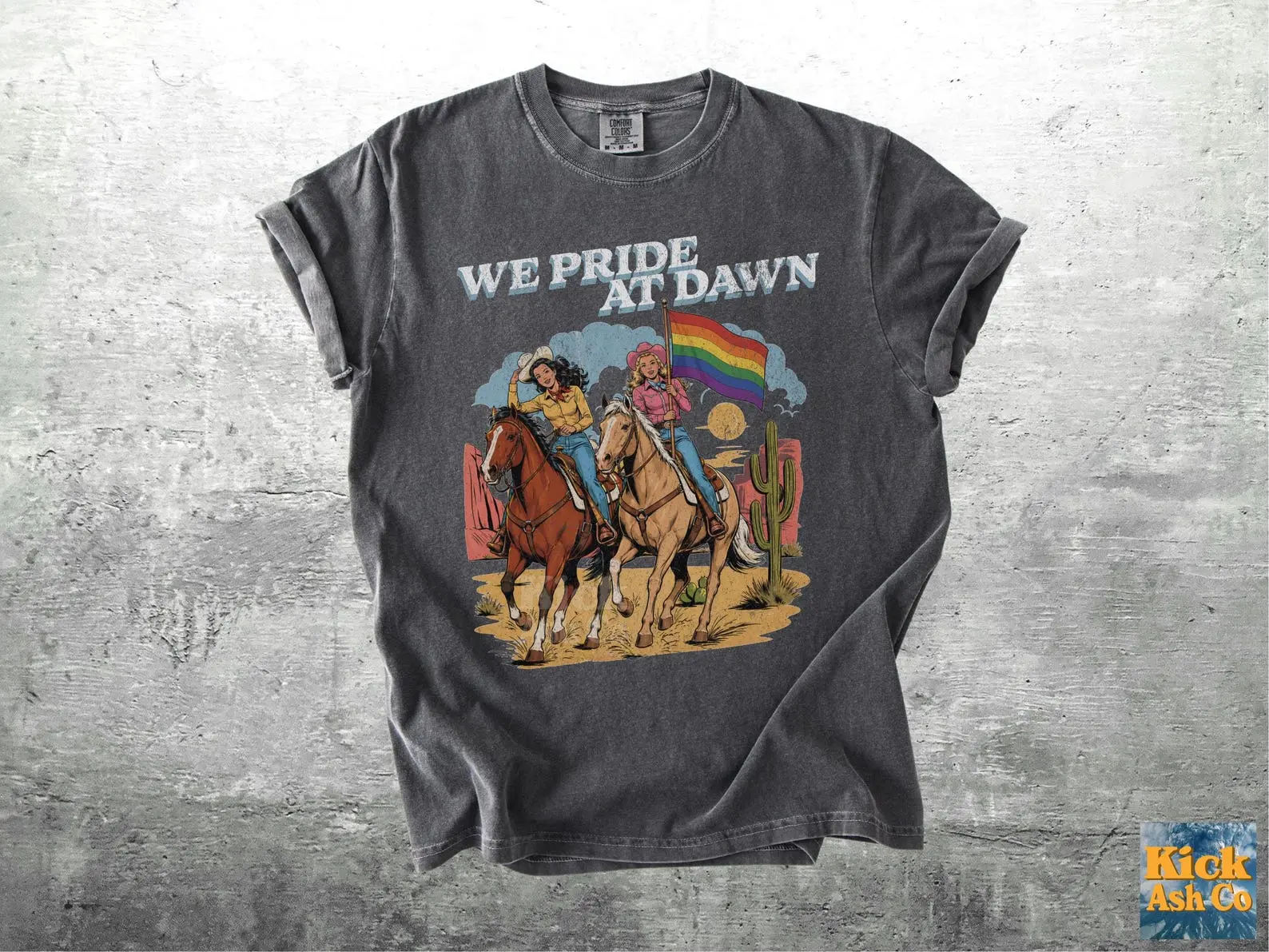 Comfort Colors Lesbian Cowgirl Shirt, Vintage Lesbian Pride Tshirt, Queer, Western, LGBTQ T-shirt
