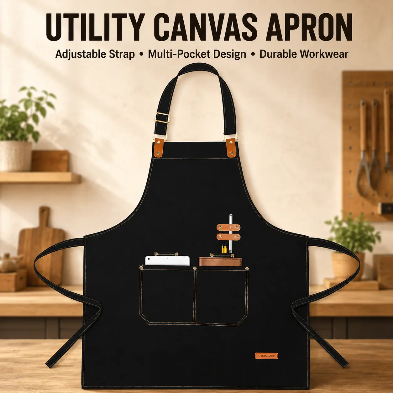 Premium Chef Apron for Men & Women – Resistant Cooking Apron with Pockets (Ideal for Baking, Grilling, BBQ)