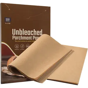 220 count 9x13 inch Unbleached  Paper Baking Sheets,  Pre-cut Heavy Duty  Baking Paper for Air Fryer, Oven, Bakeware, Steaming, Cooking Bread, CupCake, Cookies