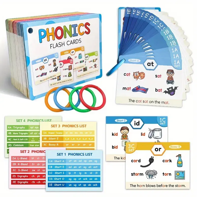 English Phonics Natural Reading Flash Cards, Word Root Spelling Learning Cards, Educational Vocabulary Practice, Kids Language Skills Development, Flashcards Learning Alphabet, Preschool Learning Tool, Toddler Flash Cards