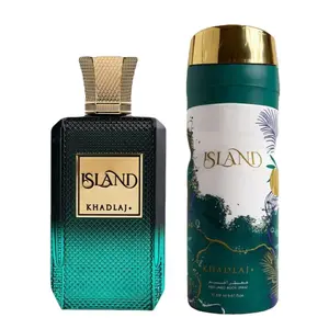 Khadlaj Island 2 Piece Gift Set set for Unisex (3.4 Ounce, Extrait de Parfum Spray + 6.8 Ounce, Body Spray)