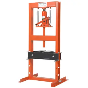 Hydraulic Press 6 Ton Hydraulic Shop Press H-Frame Garage Floor Adjustable Shop Press with 2 Plates Adjustable Working Table Height, Orange