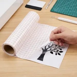 Clear Vinyl Transfer Tape with Grid for Cricut & Silhouette | DIY Decal & Sign Making（11.8in*3.28yd）-Ideal for Silhouette Cameo Cricut Crafts Halloween Decorations Essential Crafting Supplies Decal Sticker