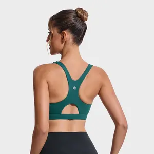 RUNNING GIRL High Impact Sports Bra for Women - Racerback Moulded Cup Workout Bra with Four-Way Stretch Fabric & Cutout Back Design for Running & Yoga